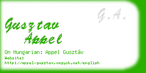 gusztav appel business card