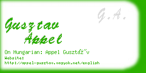 gusztav appel business card